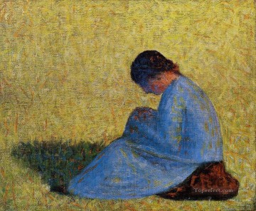  1883 Pintura al %C3%B3leo - campesina sentada en la hierba 1883